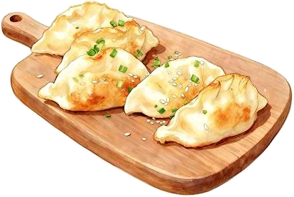 Illustration des gyozas maison